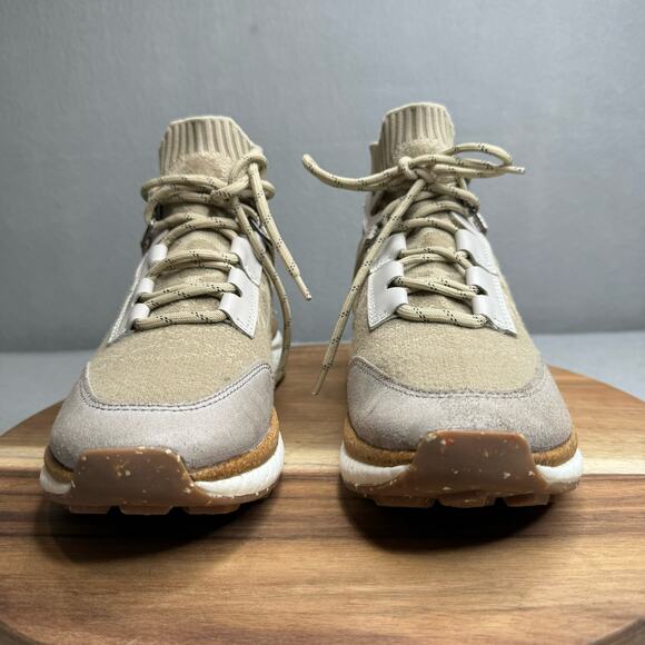 OTBT Hybrid Khaki Stretchy Sock High Top Sneaker Womens Size 9M Lace Up EUC - Picture 8 of 9